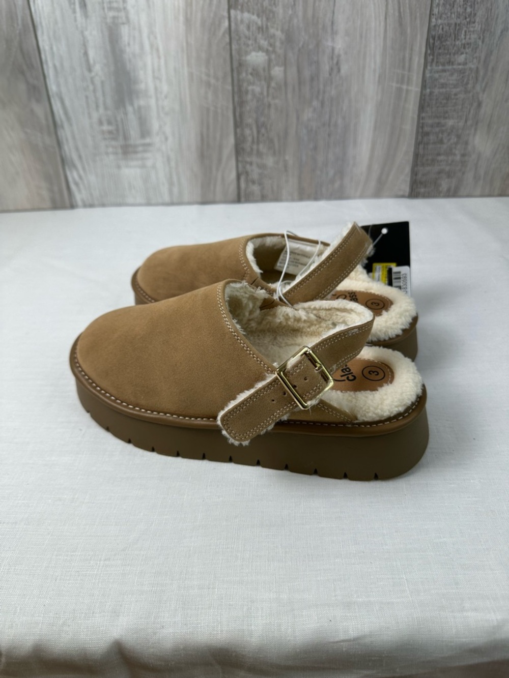 art class Tan Faux-Suede Shearling Slip-On Clog Mules - Picture 1 of 7